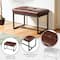 Glitzhome® Modern Thick Leatherette Accent Stool